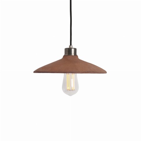 Lampa wisząca Ceramic Disk, wykonana z gliny i ręcznie malowana z elementami mosiądzu