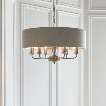 Lampa wisząca Flamenco Natural  z wykończeniem w kolorze szczotkowanego chromu
