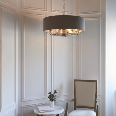 Lampa wisząca Flamenco Bright Nickiel w stylu Hampton