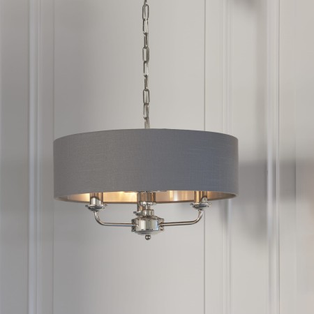 Lampa wisząca Flamenco Bright Nickiel S w stylu Hamptons