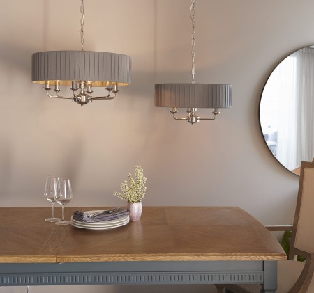 Lampa wisząca Flamenco Bright Nickiel Pleat S i M