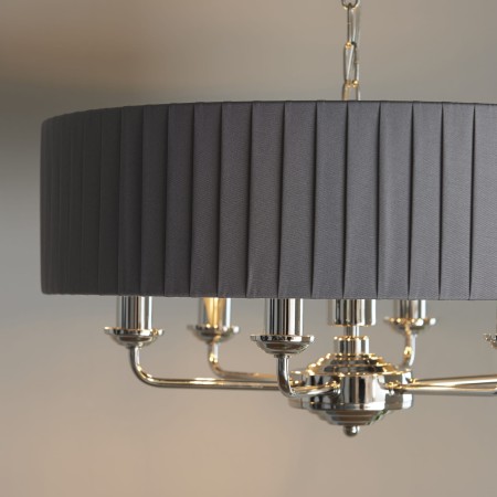 Lampa wisząca Flamenco Bright Nickiel Pleat M do pomieszczeń w stylu NYC