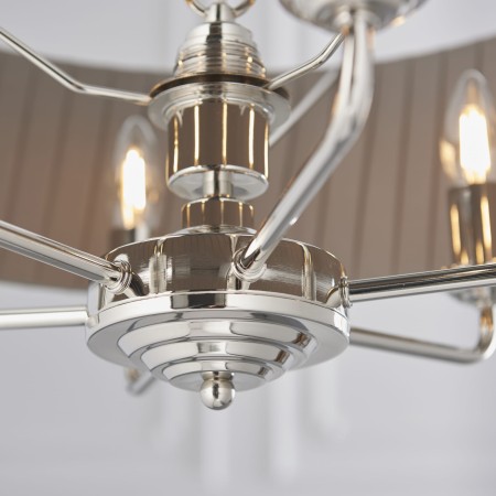 Lampa wisząca Flamenco Bright Nickiel Pleat M w stylu klasycznym