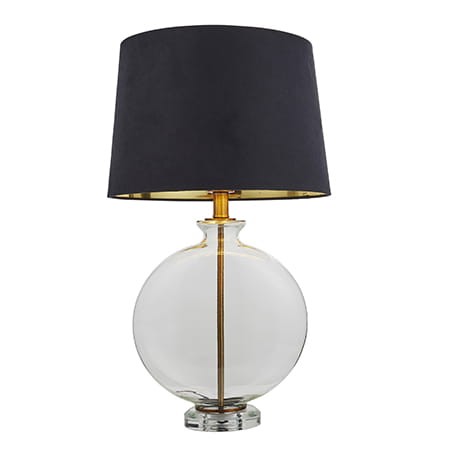 Lampa stołowa Hester ze szklaną podstawą