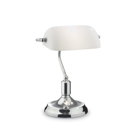 Lampa stołowa bankierka chromowana