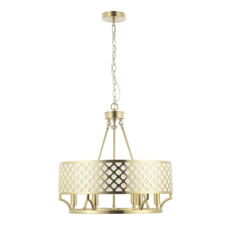 Lampa wisząca Peri w jasnym złocie satynie w stylu new york