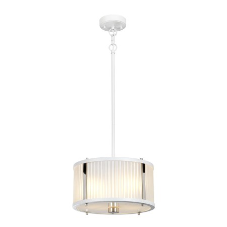 Lampa wisząca Oscar S satynowa biel i nikiel