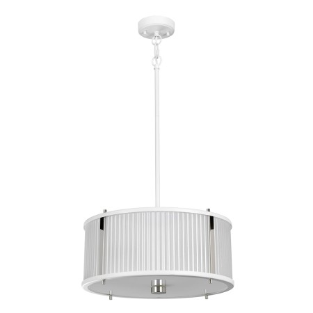 Lampa wisząca Oscar M biel z niklem ze zgaszonym światłem
