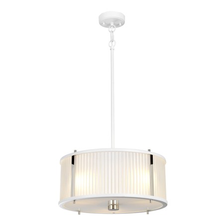 Lampa wisząca Oscar M biała z niklem