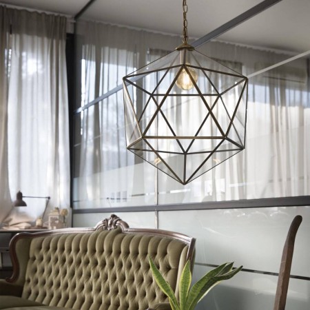 Lampa wisząca Parker w kolorze antycznego mosiądzu