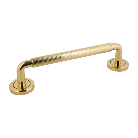 Uchwyt reling meblowy mosiężny LEM703 złoty z rozetą