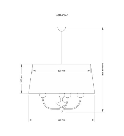lampa Narni NAR-ZW-3 wymiary