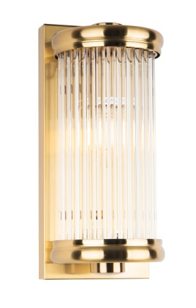 kinkiet Art deco z rurkami ze szkła patynowane złoto
