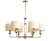 żyrandol Artu 6 z abażurami mosiądz patyna