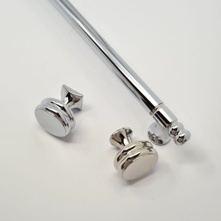 uchwyt długi do mebli RM327 chrom z gałką GM143 chrom i nikiel