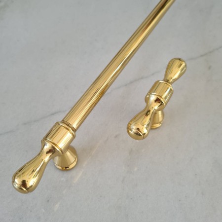 Uchwyt GM111 i reling meblowy  RM302 kolor mosiądz polerowany lakierowany