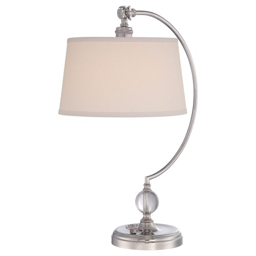 Przejdź do produktu lampa stołowa Jenkins niklowana z abażurem 
