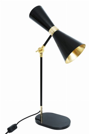 lampa stojąca Shanti złoto czarna mniejsza mosiężna