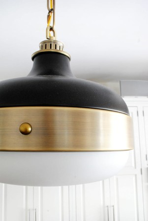 lampa wisząca Beso L złoto czarna klosz szkło