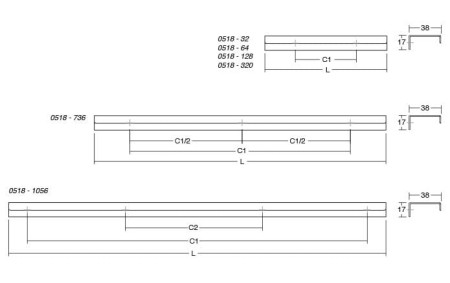 wymiary uchwytów krawędziowych straight