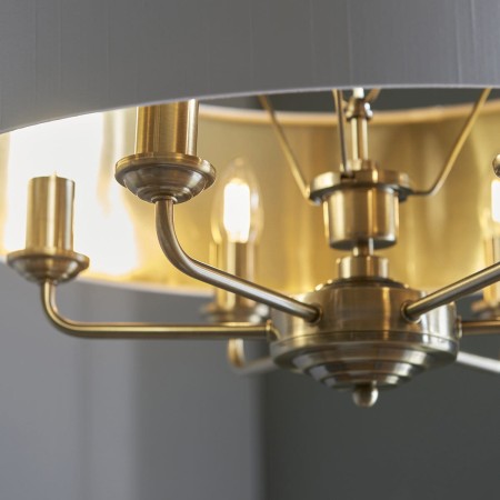 lampa wisząca Flamenco gold z abażurem
