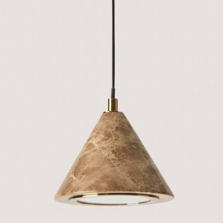 lampa iconic z brązowym marmurem złota