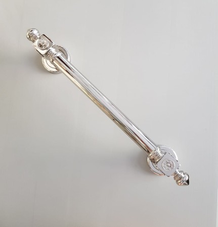 duży mosiężny uchwyt reling meblowy UM409 Base star nikiel