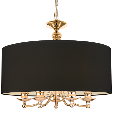 lampa wisząca złota Abu Dhabi 5 ramienna z czarnym abażurem