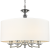lampa wisząca srebrna Abu Dhabi 5 ramion z białym abażurem_p05406ch-wh