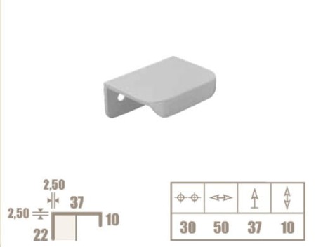 uchwyt-krawedziowy flat-nakladany-50 mm wymiary