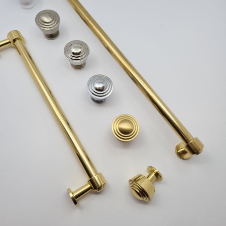 gałka meblowa mosiężna GM108 i reling meblowy RM308