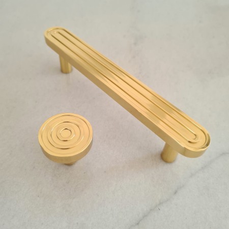 gałka meblowa GM126 oraz reling RM315 mosiądz polerowany lakierowany