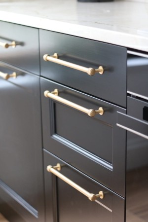 uchwyt reling do szuflad mosiężny matowy złoto satyna RM310