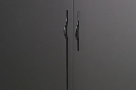 krótki czarny matowy uchwyt meblowy Becket 128 mm