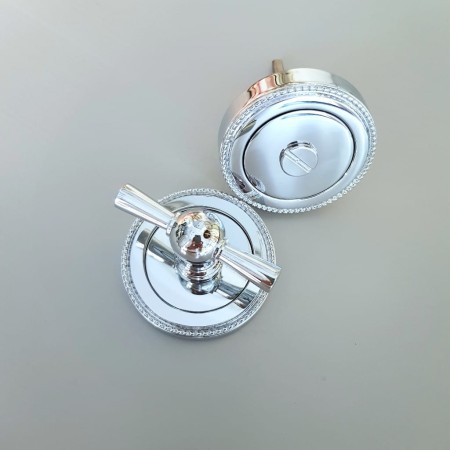 zamknięcie łazienkowe z mosiądzu AM101 chromowane rozeta z perłą