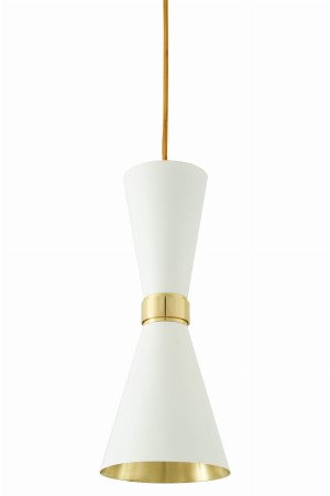 lampa wisząca złoto biała Shanti