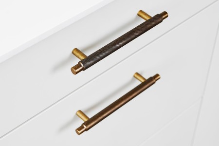 uchywt meblowy Joan rozstaw 128 mm starzony mosiądz