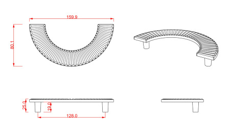 uchwyt ozdobny Carb półokrągły wymiary