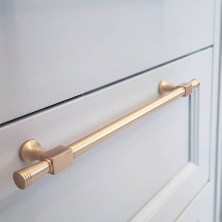 Uchwyt reling meblowy do szuflad RM306 mosiężny duży bez guzika