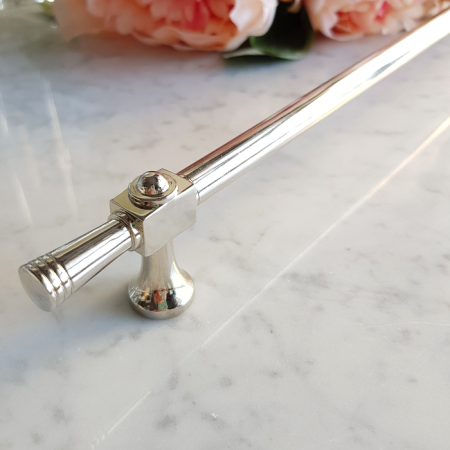 reling meblowy do szuflad z mosiądzu kolor nikiel RM305 ozdobny