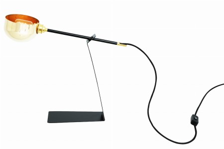 Alverta biurkowa lampa stojąca z mosiadzu