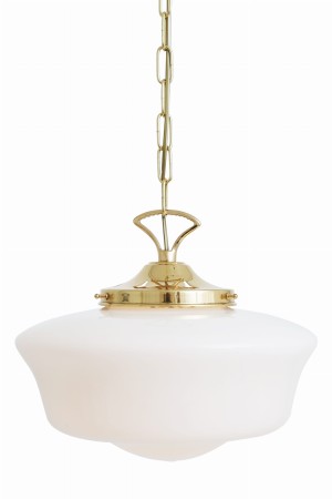 saga lampa wisząca kuchenna złota z kloszem mleczne szkło