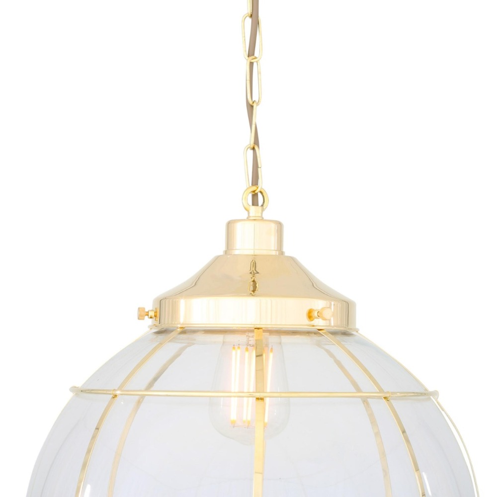 lampa wisząca Henlow kula w złotej klatce mlp474