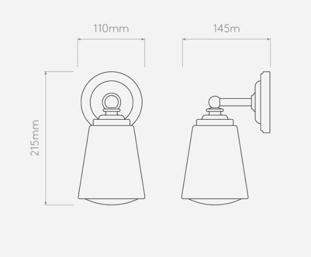 Obrazek techniczny kinkietu Anton chrom
