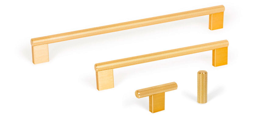 Kolekcja uchwytów Peri w kolorze złotym