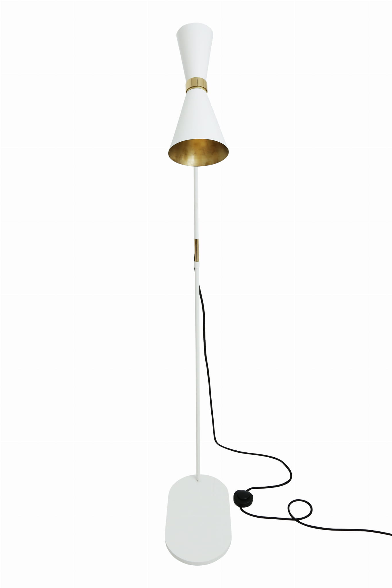 lampa stojąca większa Shanti złoto biała