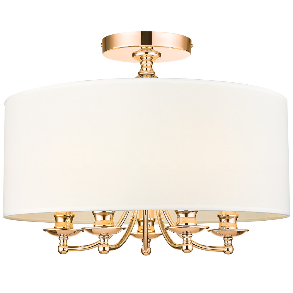 Plafon ABU DHABI złoty C05442AU-WH biały abażur